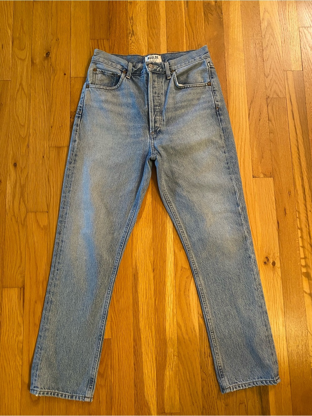 AGOLDE Riley High Rise Slim Straight Crop in Renewal Size 26